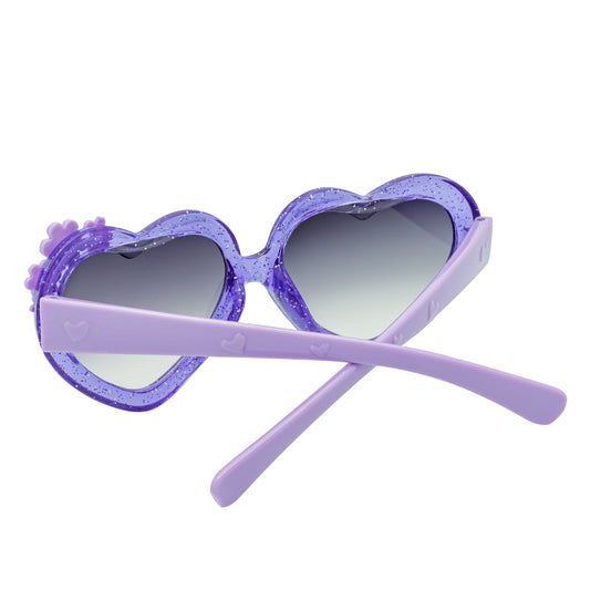 Gafas de Sol GLITTER HEART para Niñas – Corazón con Brillo Morado y Lavanda