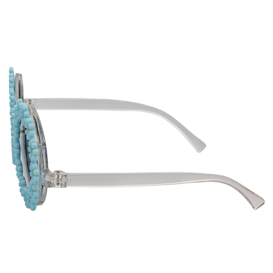 Gafas de Sol FLOWER LEI para Niños – Redondas con Diseño de Flor Azul Lavanda