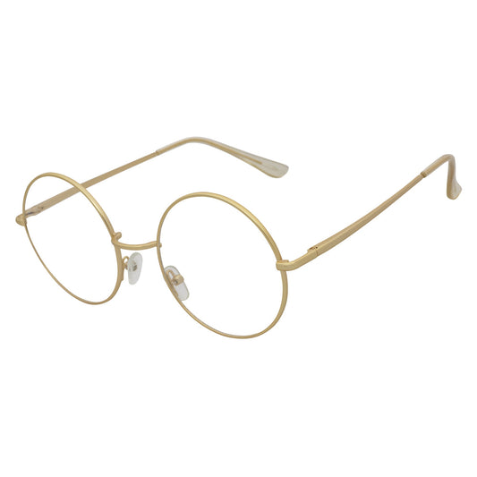 Anteojos Redondos de Metal SCHOLAR – Dorado con Lentes Transparentes